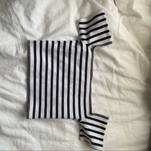 Aritzia wilfred striped blue crop